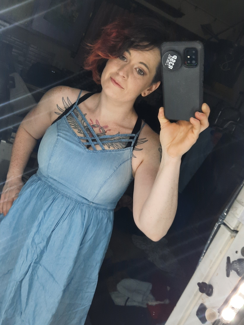 Light Blue Denim-Strap Sundress - Women Dresses